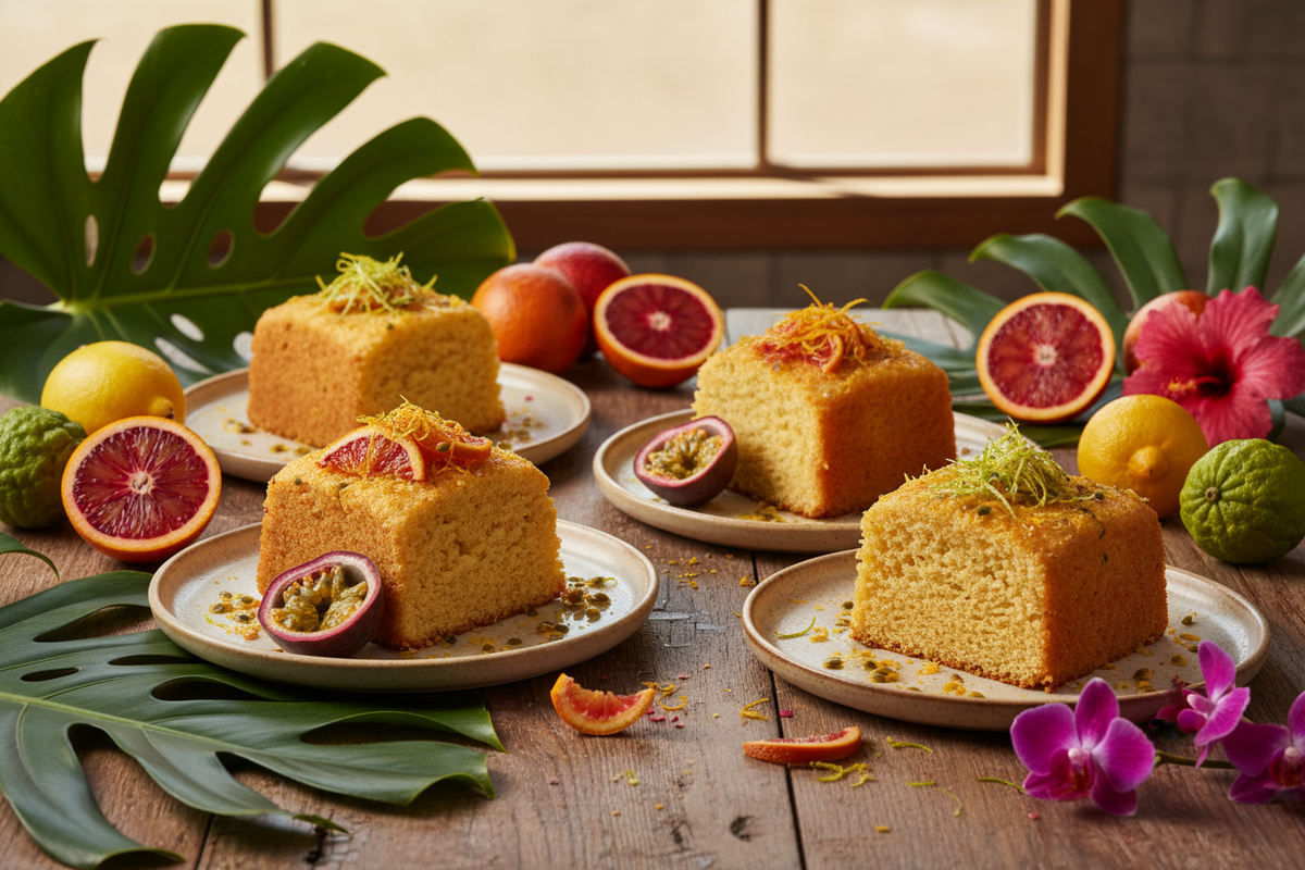 Pairing rare tropical sponges with acidic citrus for flavor balance
